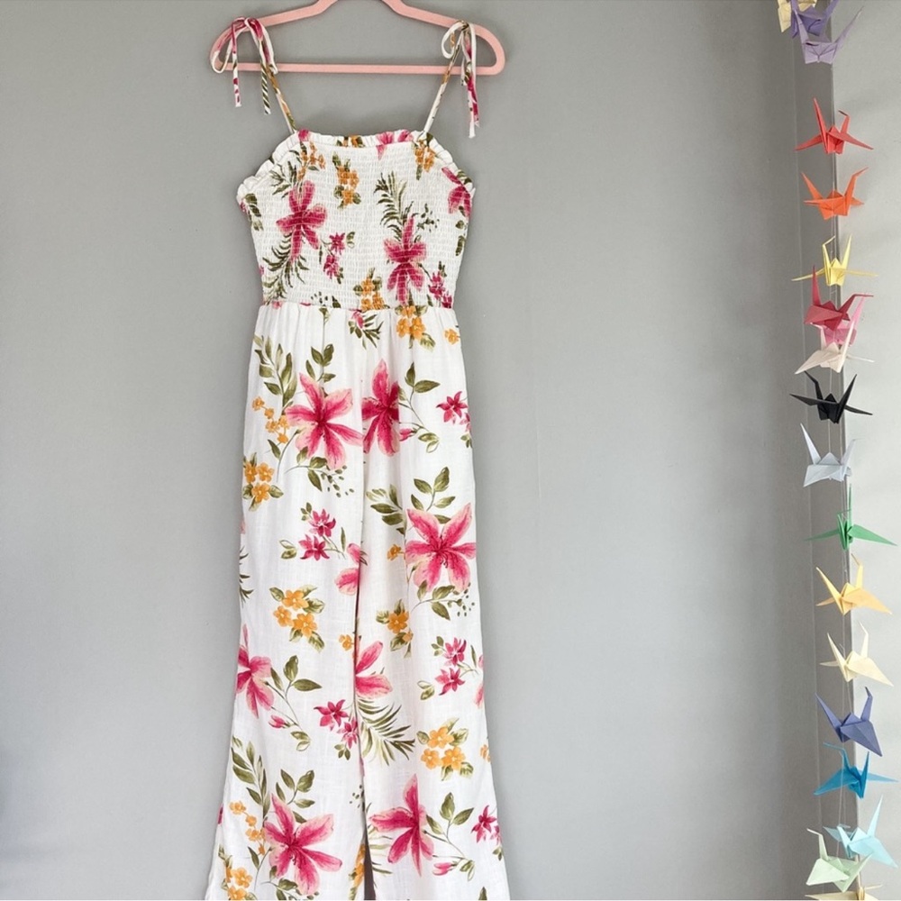 GILLI White Floral Jumpsuit